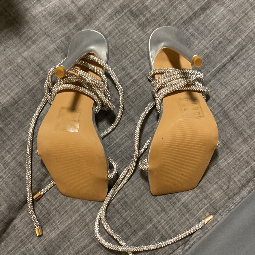 Sandal Heel With Tie Up Bling String - image 4